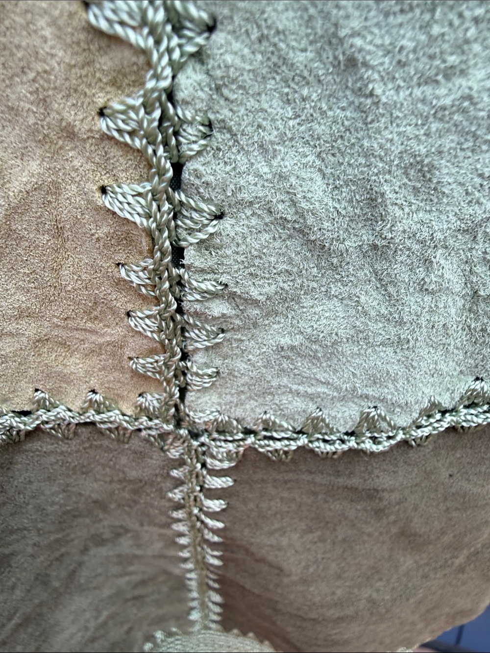 Denim&Co Patchwork Suede Jacket Green Tones Large - Picture 4 of 15